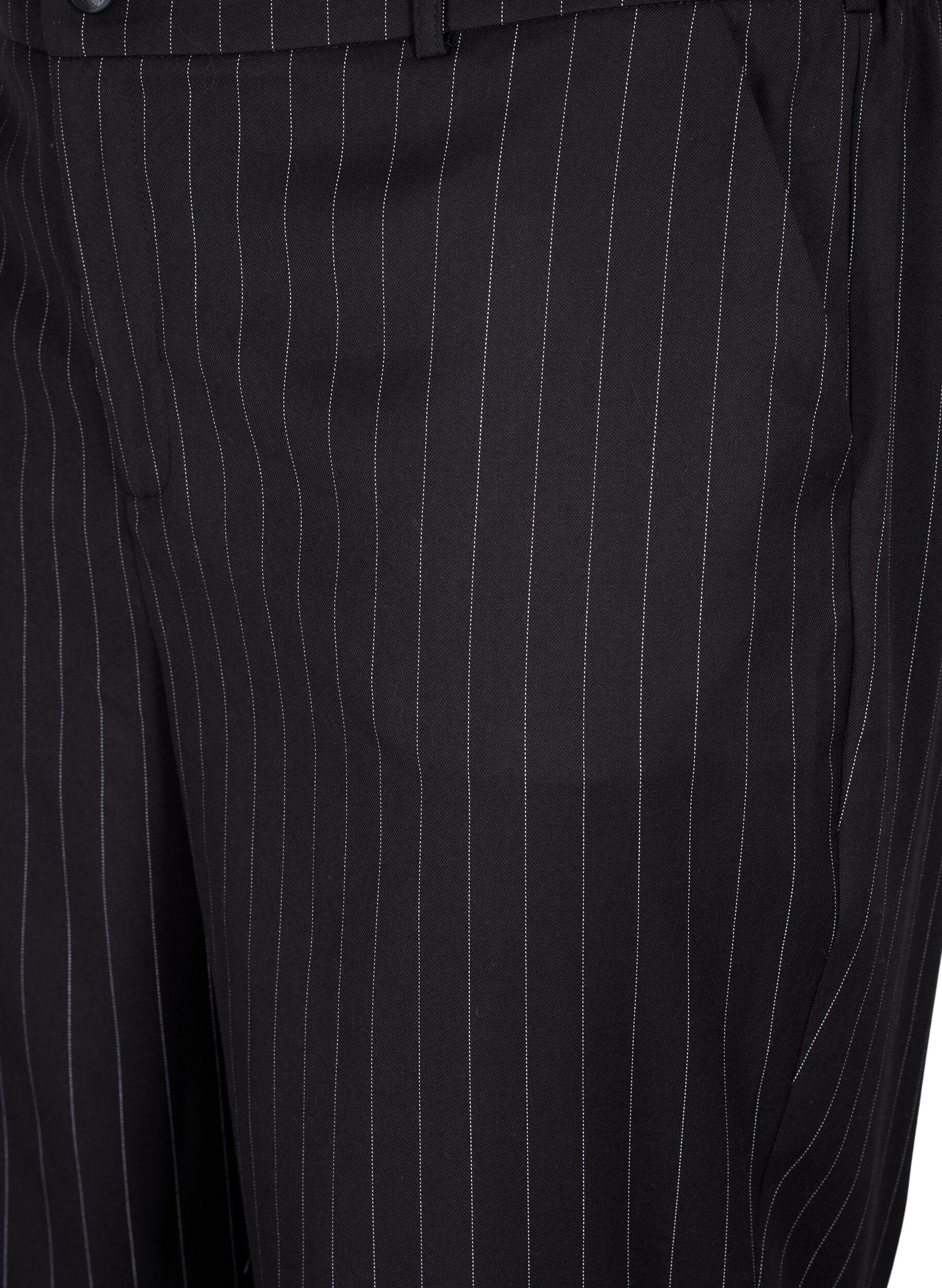 Zizzifashion Trousers with pinstripes, Black W. Pinstripe, Packshot image number 2