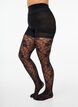 30 denier tights with floral pattern, Black, Packshot image number 0