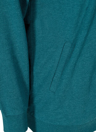 Sweater cardigan with a zip and hood, Deep Teal, Packshot image number 3