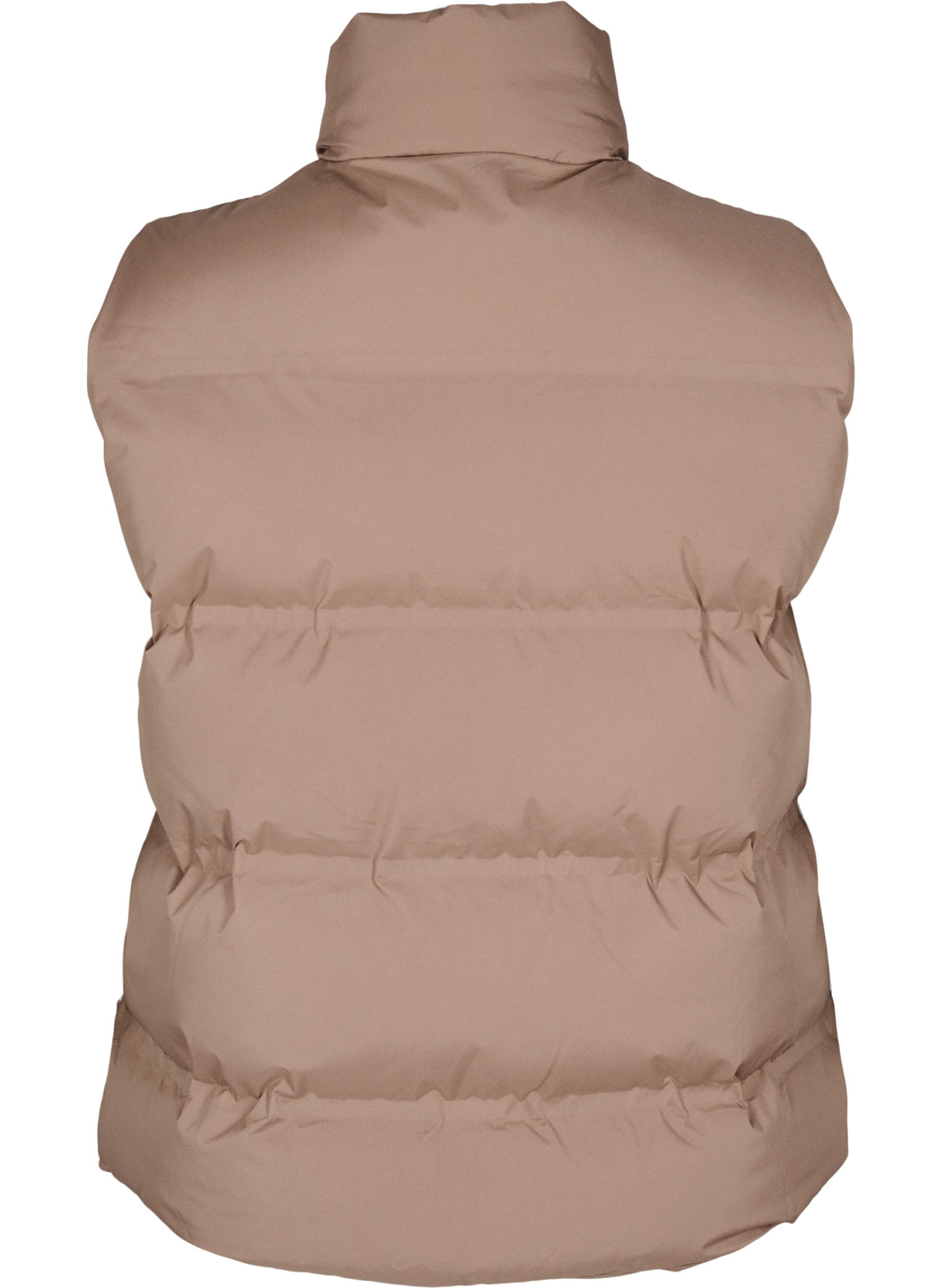 Zizzifashion Short puff vest with high collar, Brown, Packshot image number 1
