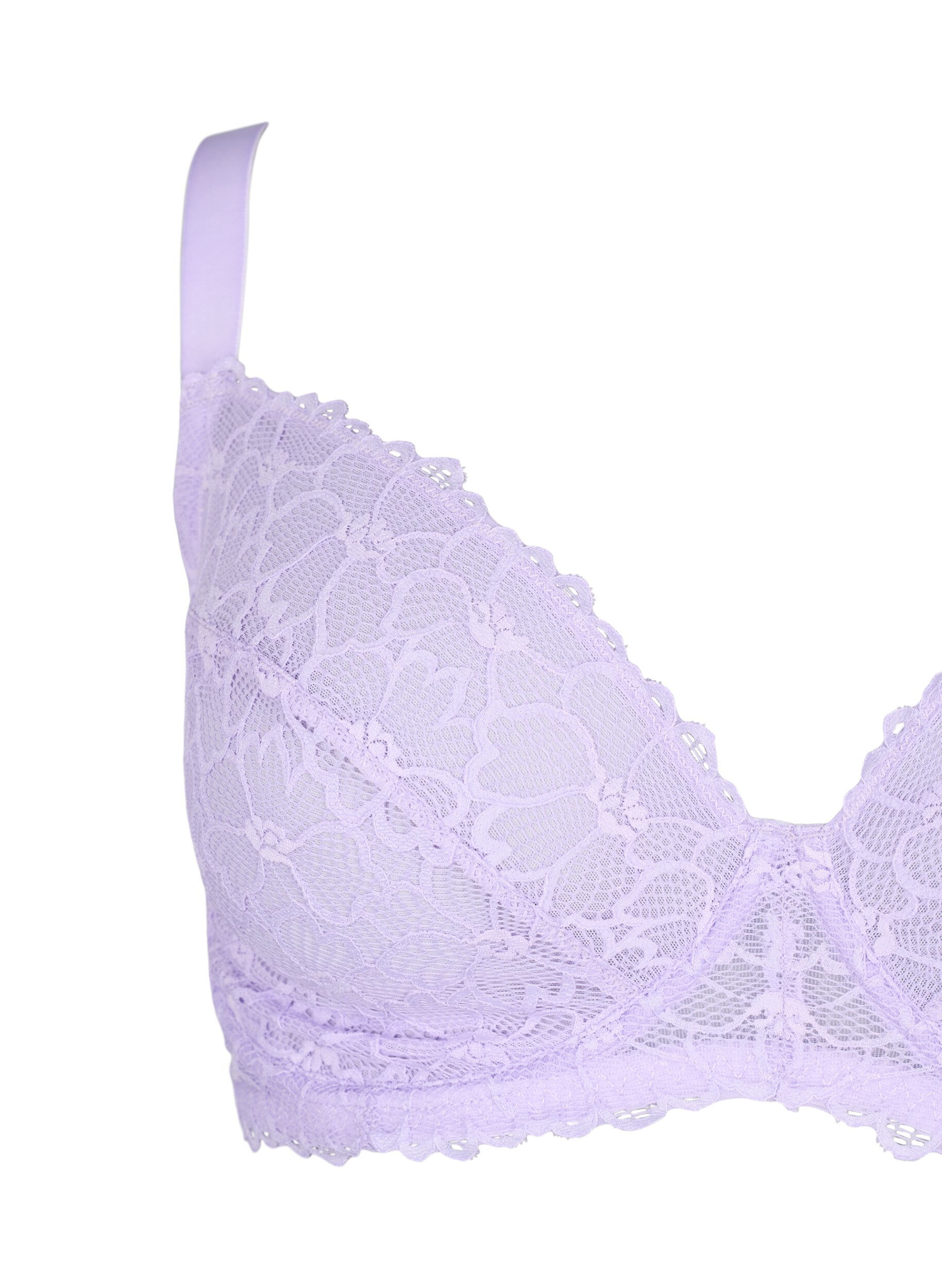 Zizzifashion Full cover lace bra with underwire, Purple, Packshot image number 2