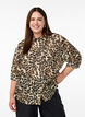 Loose shirt with animal print and chest pockets, Brown, Model image number 0