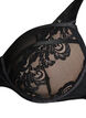Moulded underwired bra with floral lace, Black, Packshot image number 2