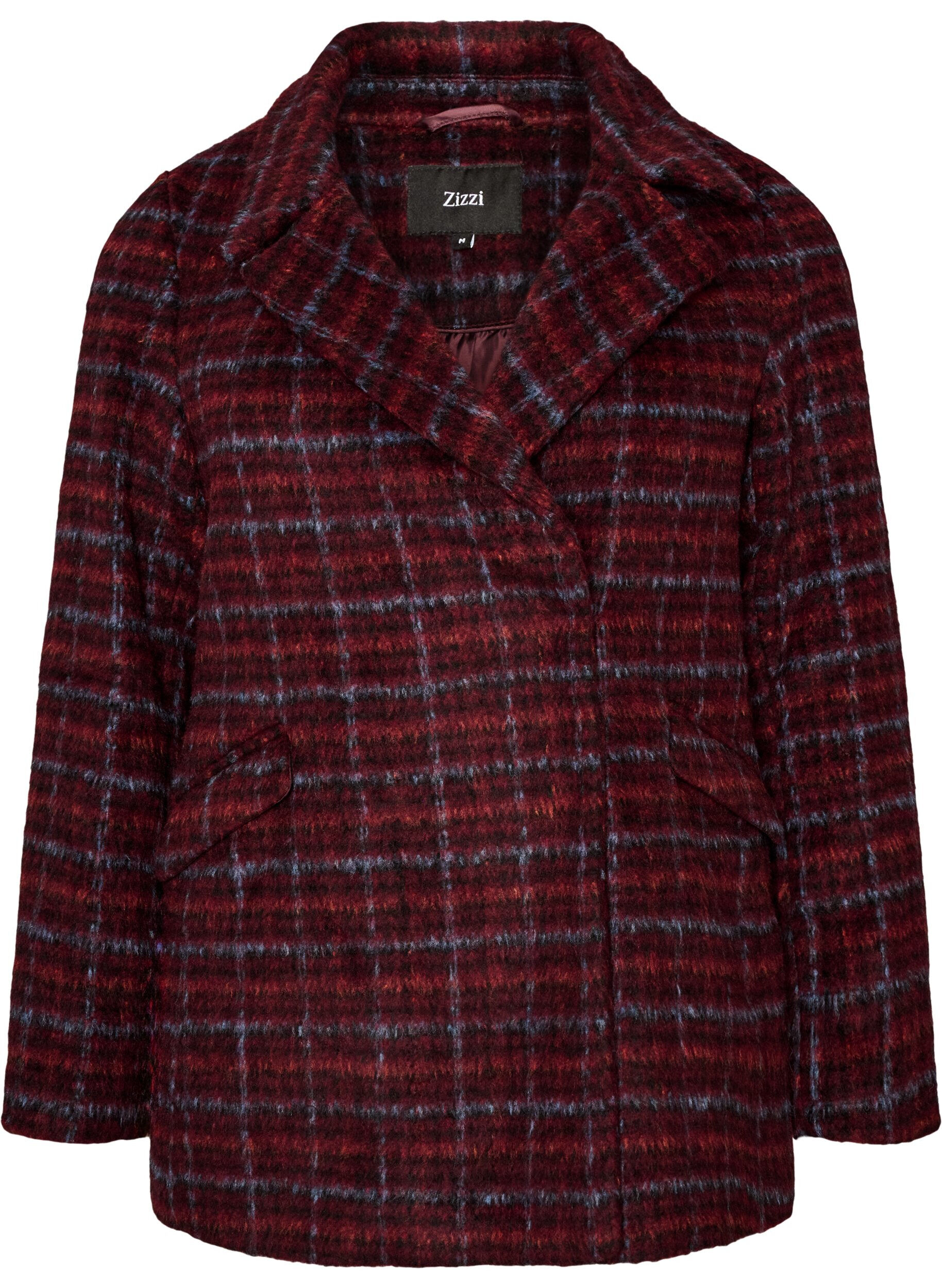 ZizzifashionChecked jacket with pockets, Red, Packshot image number 0