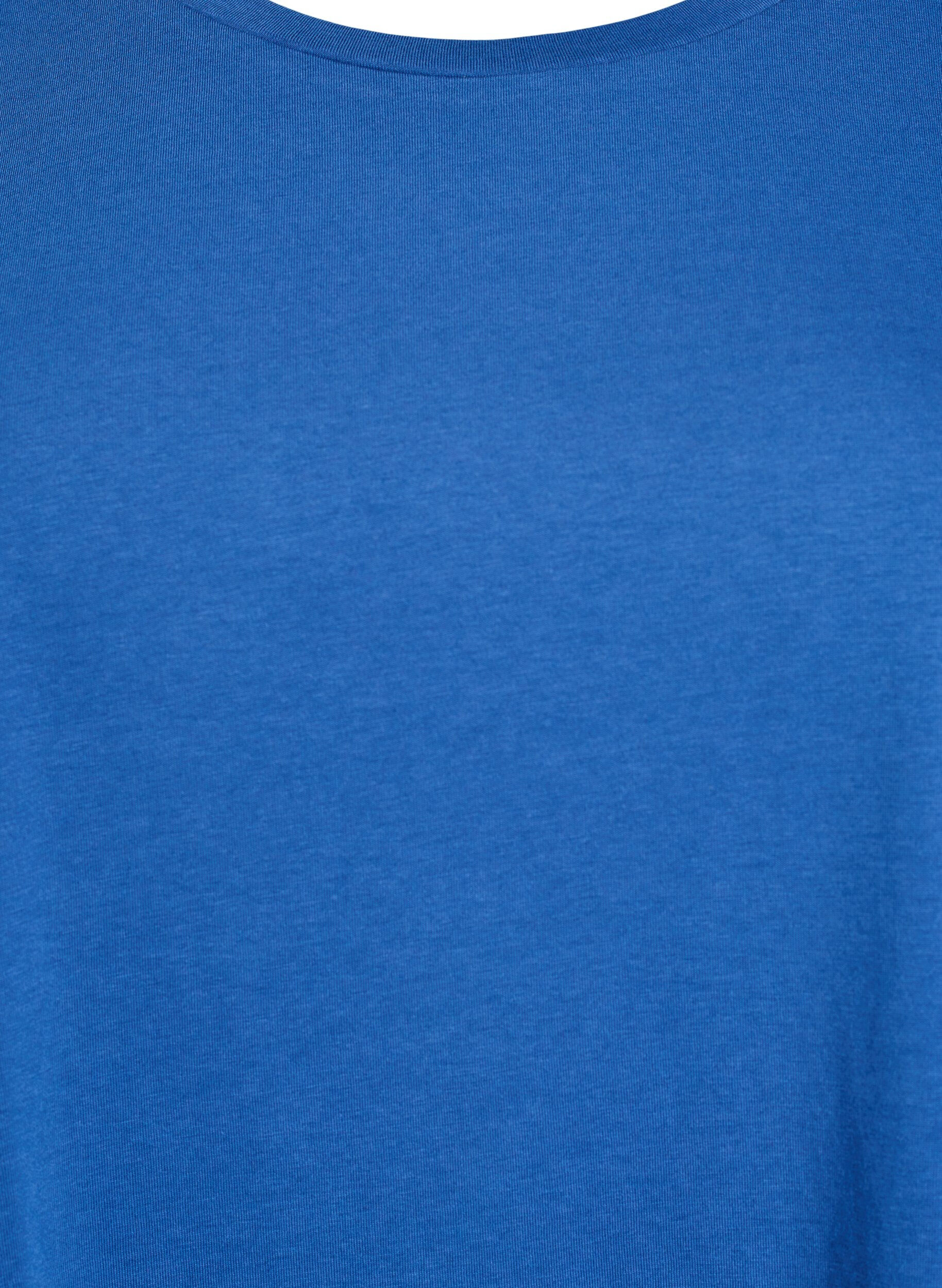 ZizzifashionShort sleeve cotton blend T-shirt, Blue, Packshot image number 2