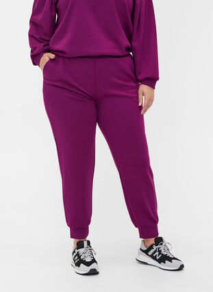 Sweatpants with pockets, Dark Purple, Model image number 2