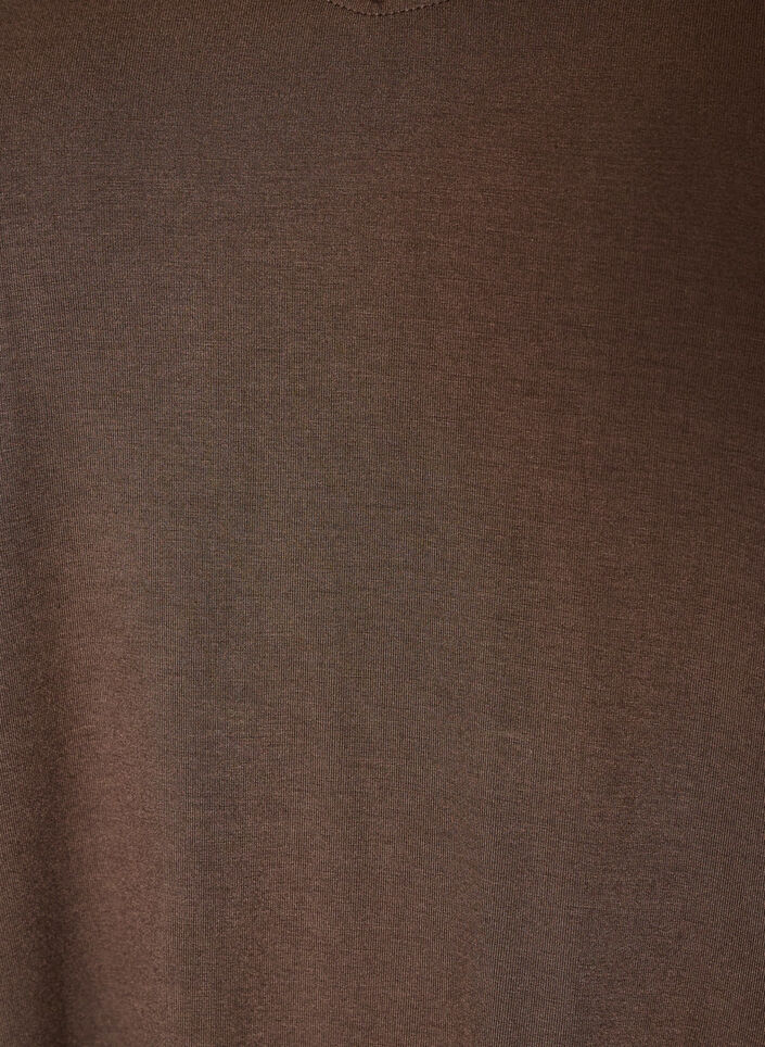 Basic V-neck T-shirt in viscose, Brown, Packshot image number 2