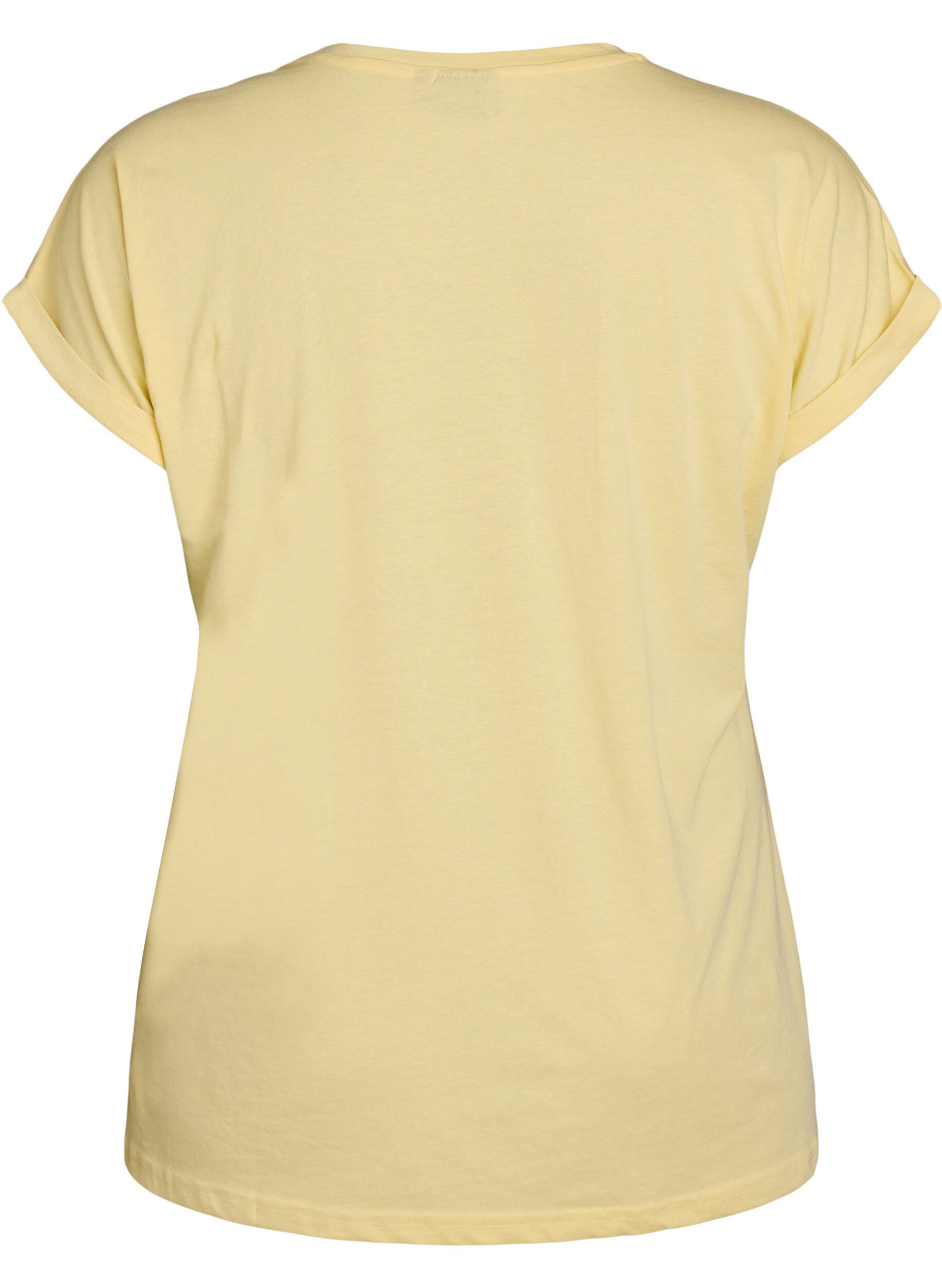 ZizzifashionShort sleeve cotton blend T-shirt, Yellow, Packshot image number 1