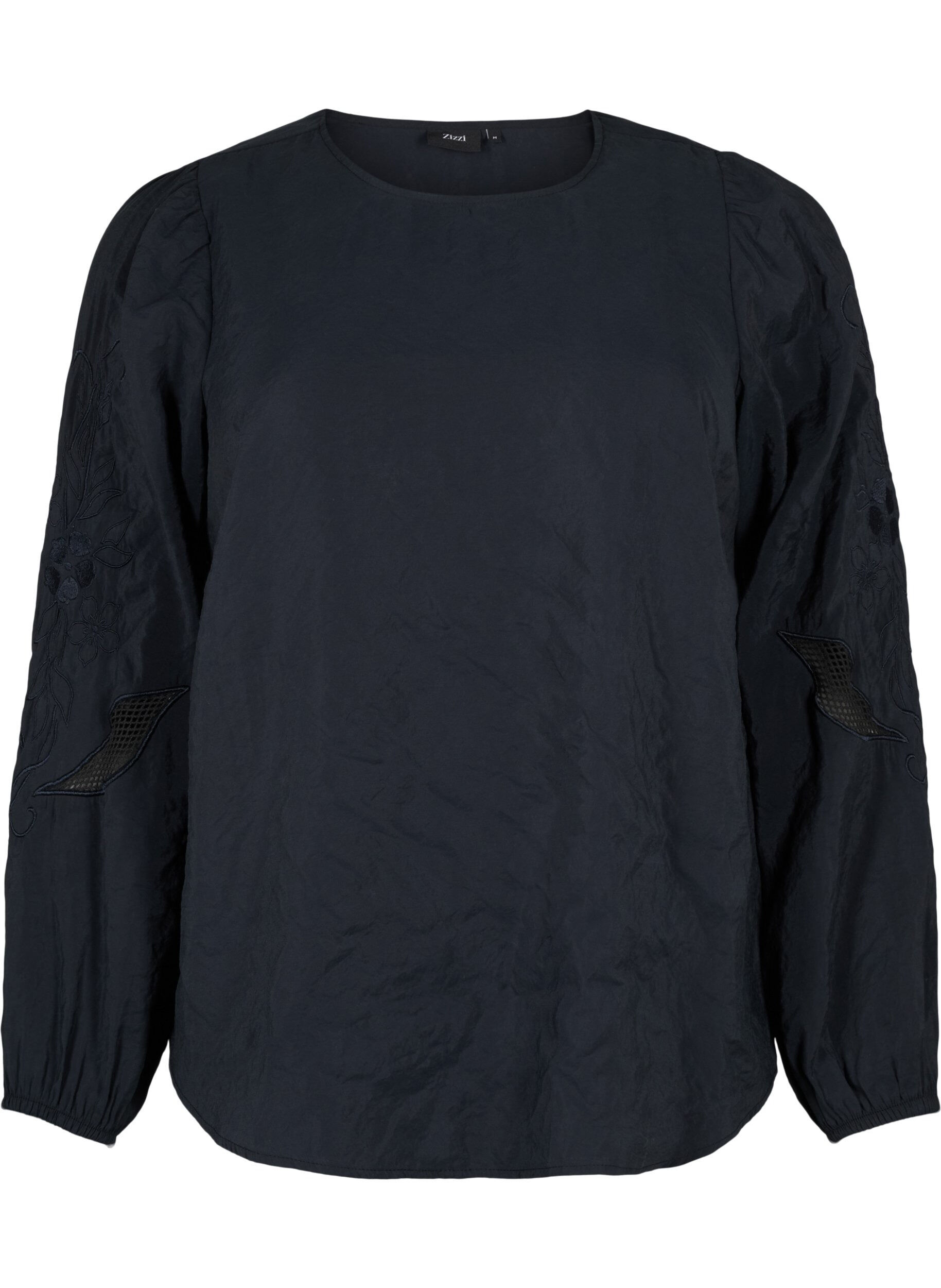 Zizzifashion Blouse with TENCEL&trade; Modal with embroidery details, Black, Packshot image number 0