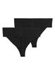 2-pack g-string with heigh waist, Black, Packshot image number 1