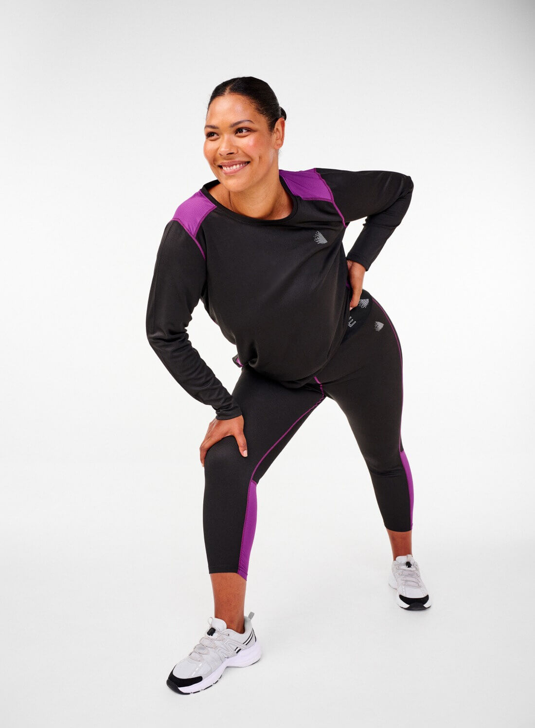 Zizzifashion Two-coloured ski undershirt with long sleeves, , Model