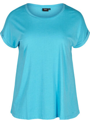 Cotton mix t-shirt, RIVER BLUE Mel., Packshot image number 0