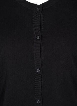 Knitted cardigan with buttons in viscose mix, Black, Packshot image number 2