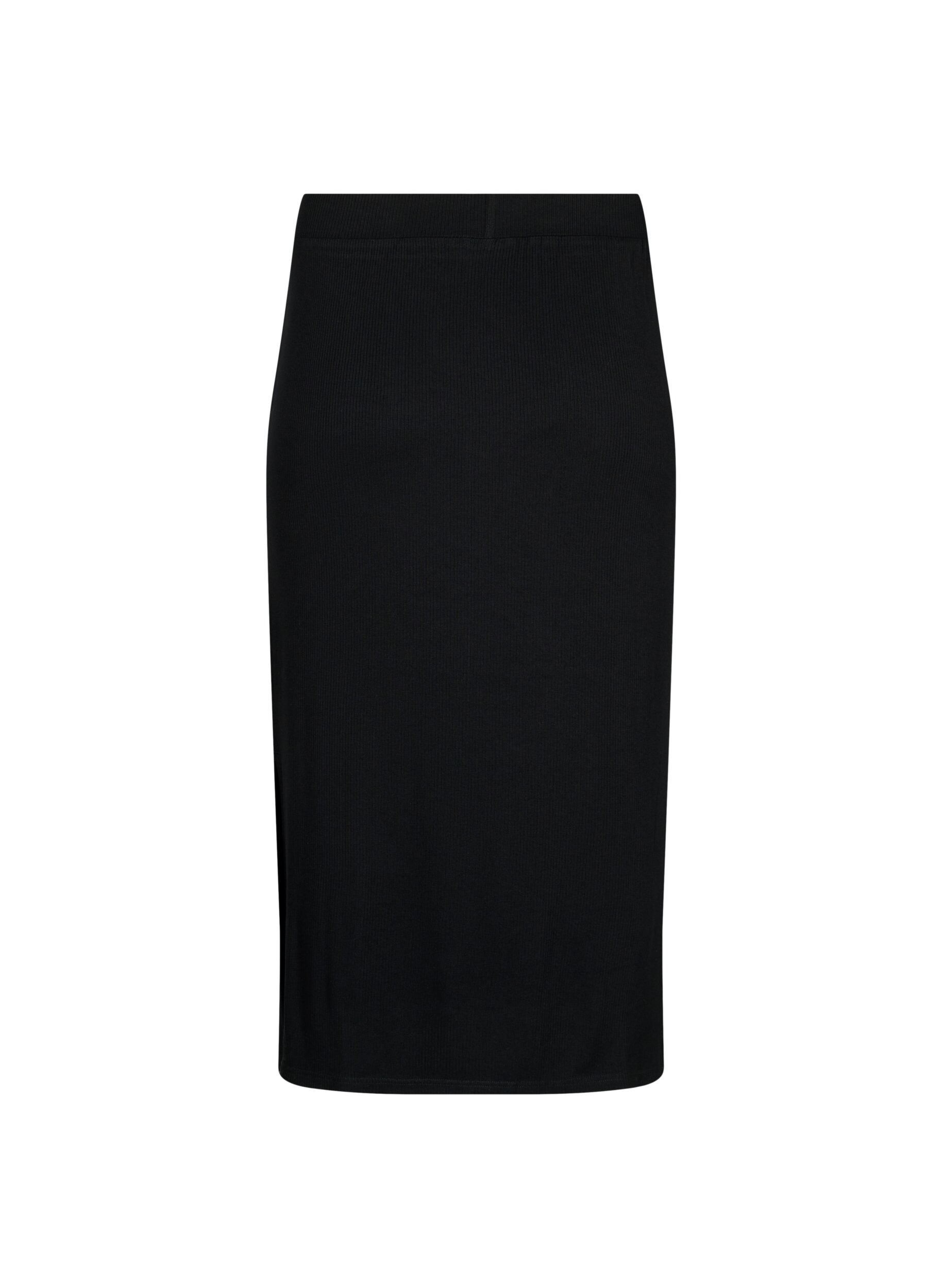 Zizzifashion Slim fit midi skirt in viscose, Black, Packshot image number 1