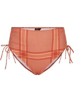 Printed bikini bottoms with a high waist, Tandori Scarf Print, Packshot image number 0