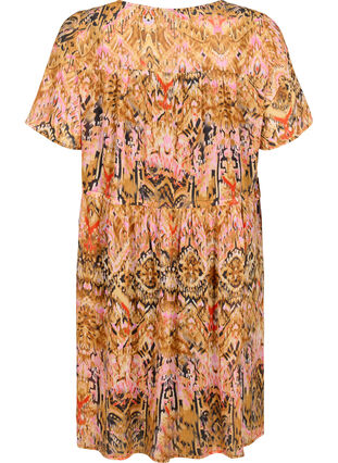 Short dress with v-neck and print, Colorful Ethnic, Packshot image number 1