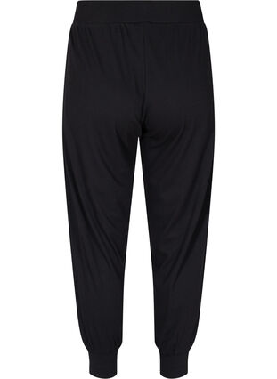 Loose trousers in ribbed fabric, Black, Packshot image number 1
