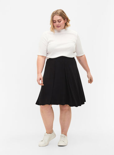 Loose viscose skirt, Black, Model image number 0