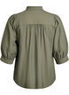 Blouse with 3/4 sleeves and decorative pleats, Green, Packshot image number 1
