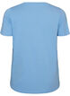 Cotton T-shirt with front print and V-neck, Light Blue, Packshot image number 1