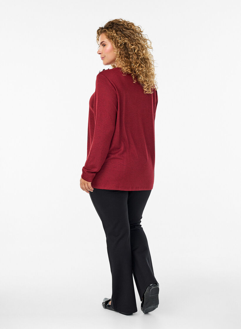 Bootcut trousers in viscose mix, Black, Model image number 1