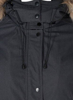 Waterproof winter jacket with a hood, Black, Packshot image number 2