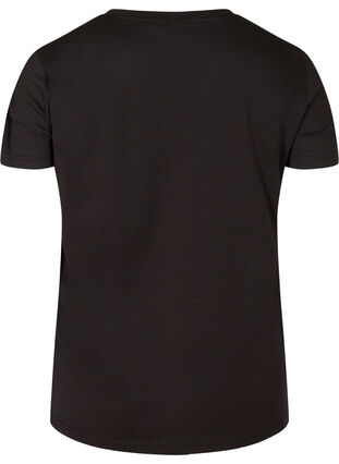 Short-sleeved cotton t-shirt with studs, Black, Packshot image number 1