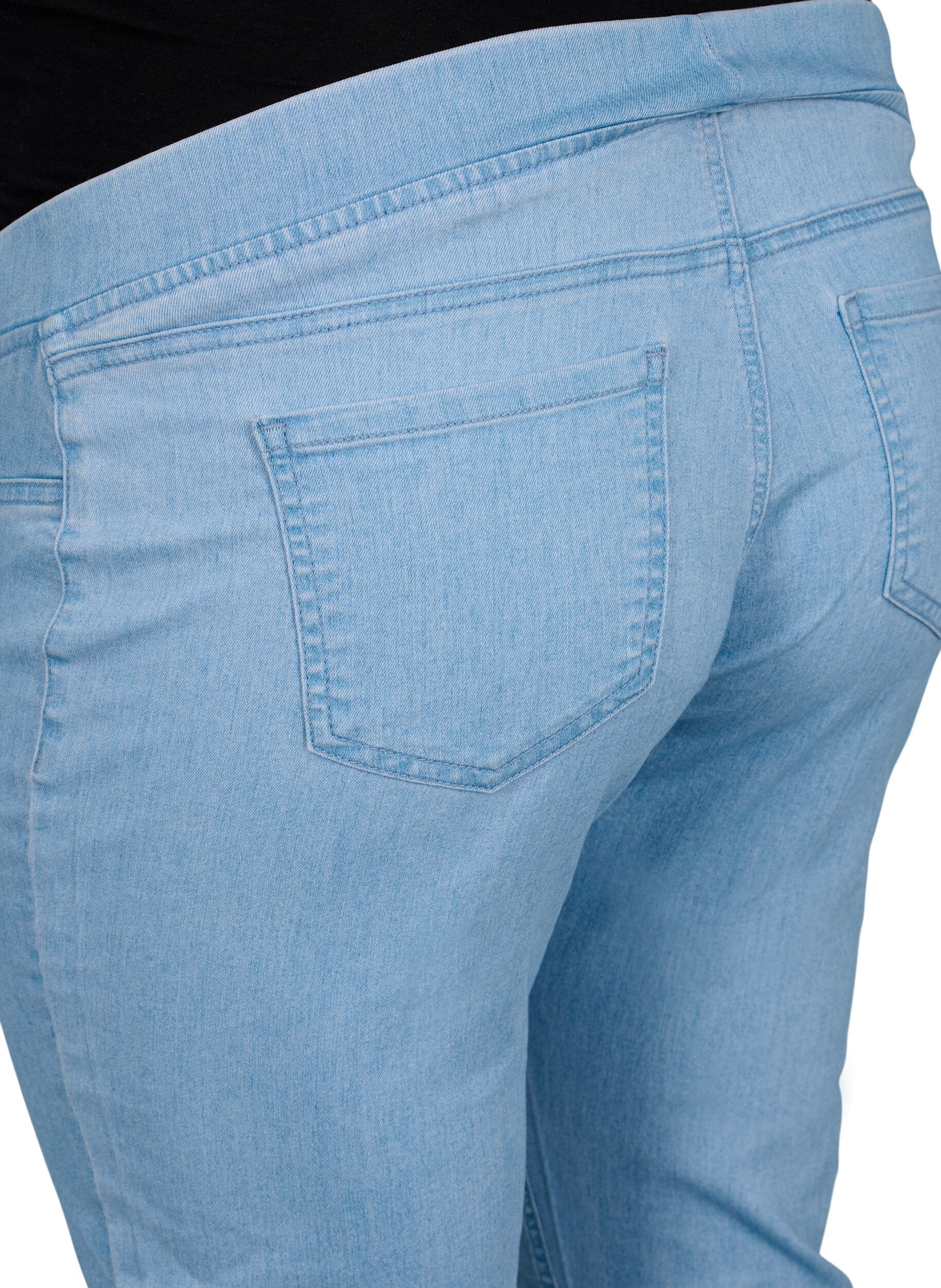 Zizzifashion Pregnancy jeggings with back pockets, Light Blue, Packshot image number 3