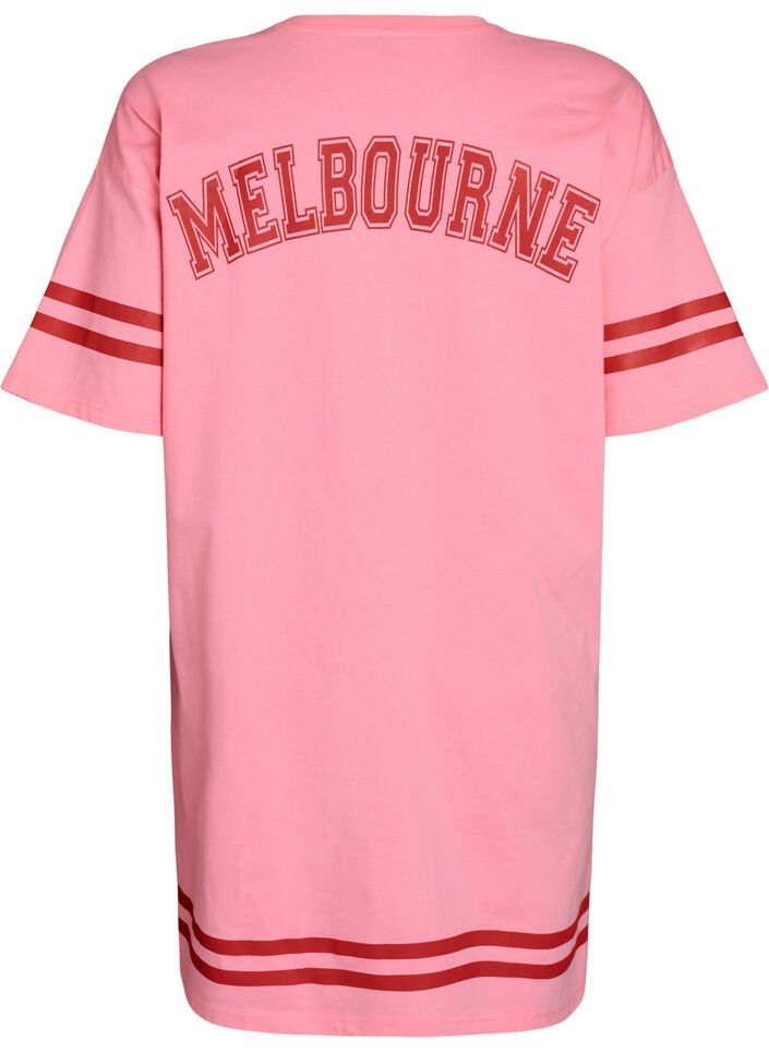 Short T-shirt dress with sporty details, Pink, Packshot image number 1