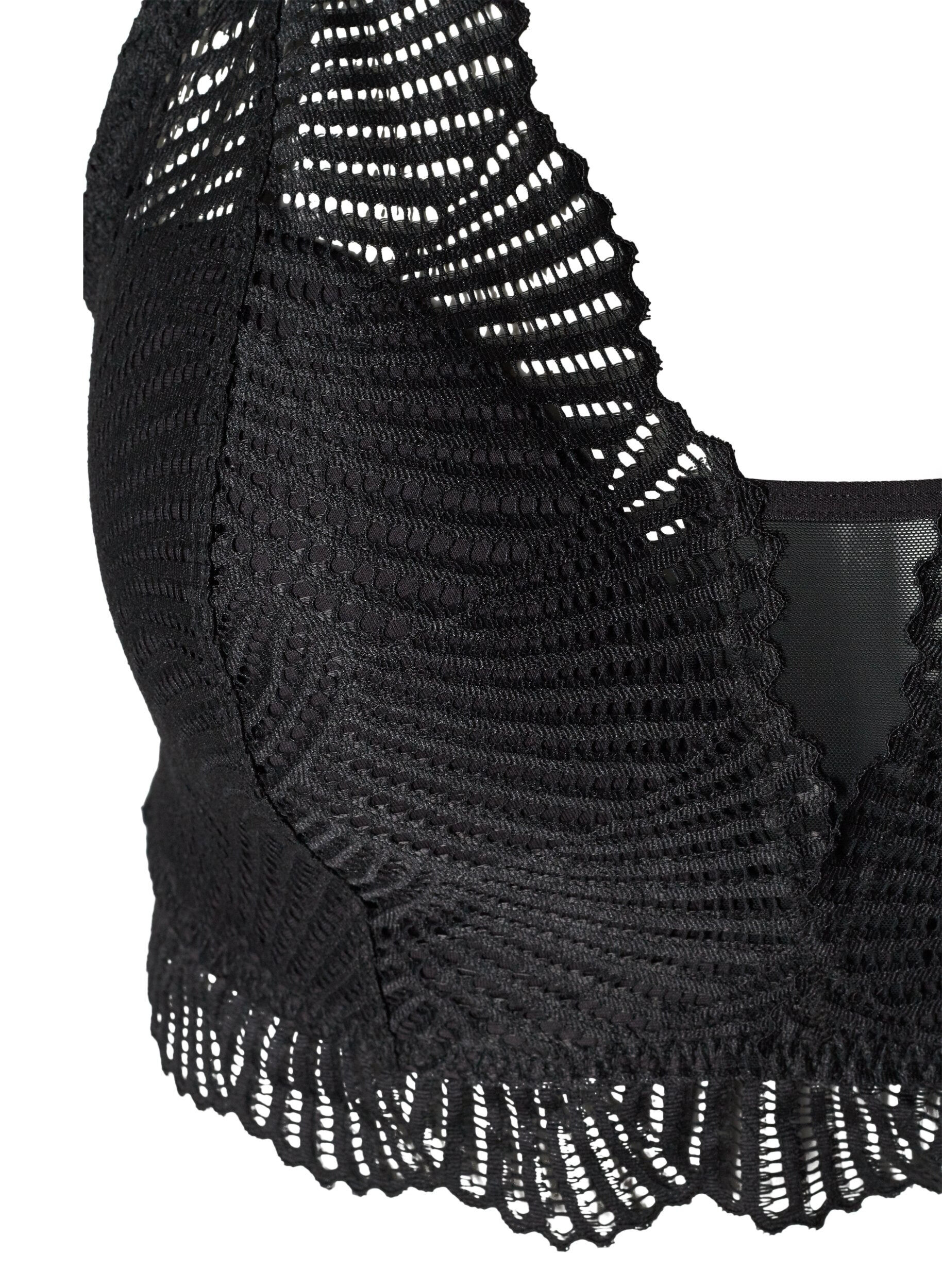 Zizzifashion Soft padded, lacy bra, Black, Packshot image number 2