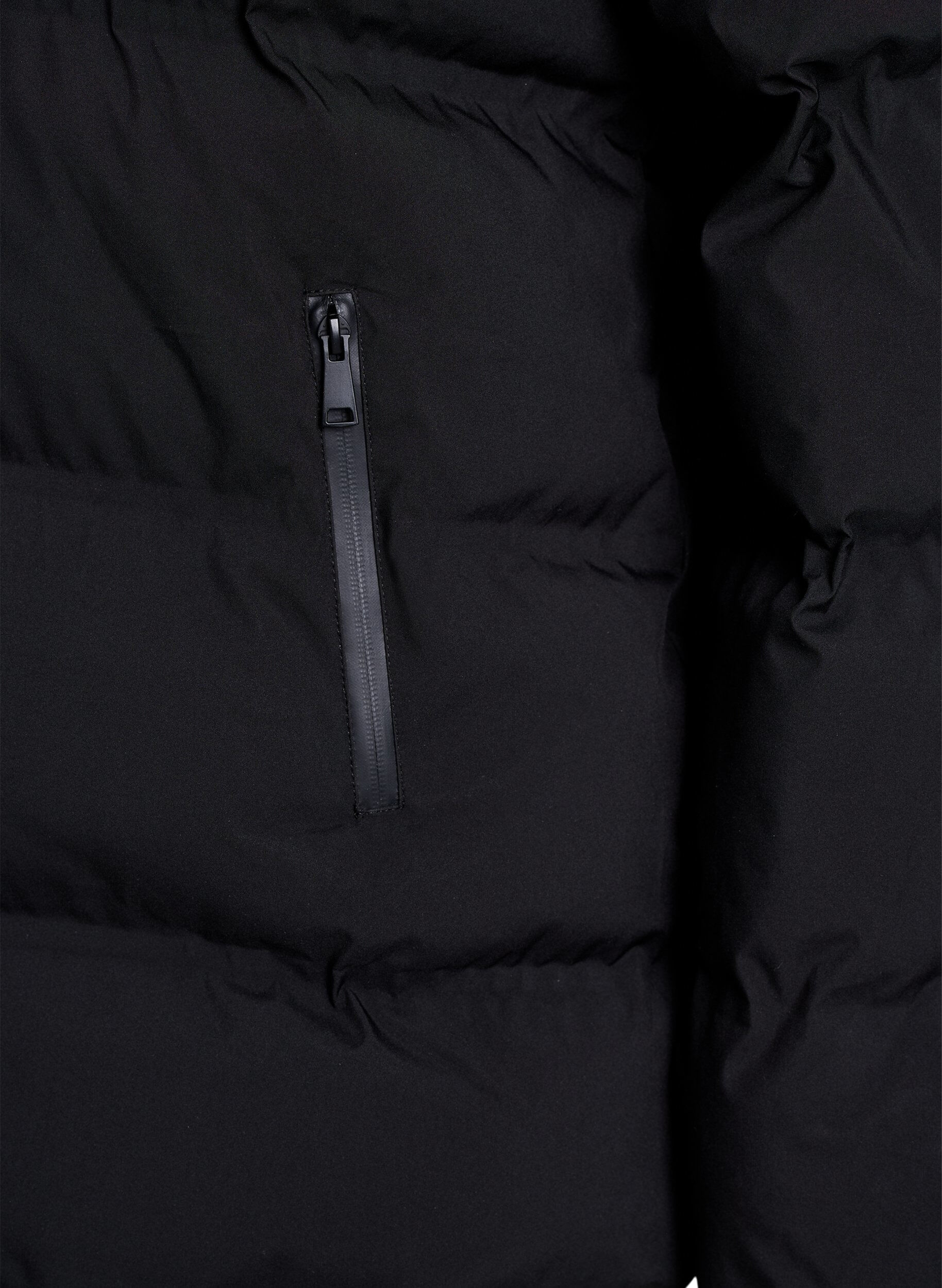 Zizzifashion Short puffer jacket with detachable hood, Black, Packshot image number 3