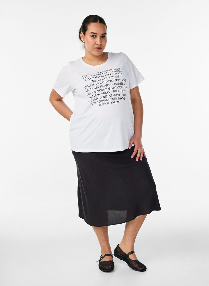 Viscose skirt with an elasticated waist, Black, Model image number 0