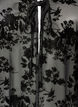 Mesh blouse with floral pattern and open front, Black, Packshot image number 2
