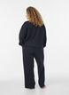Jersey cardigan with zipper and high collar, Black, Model image number 2