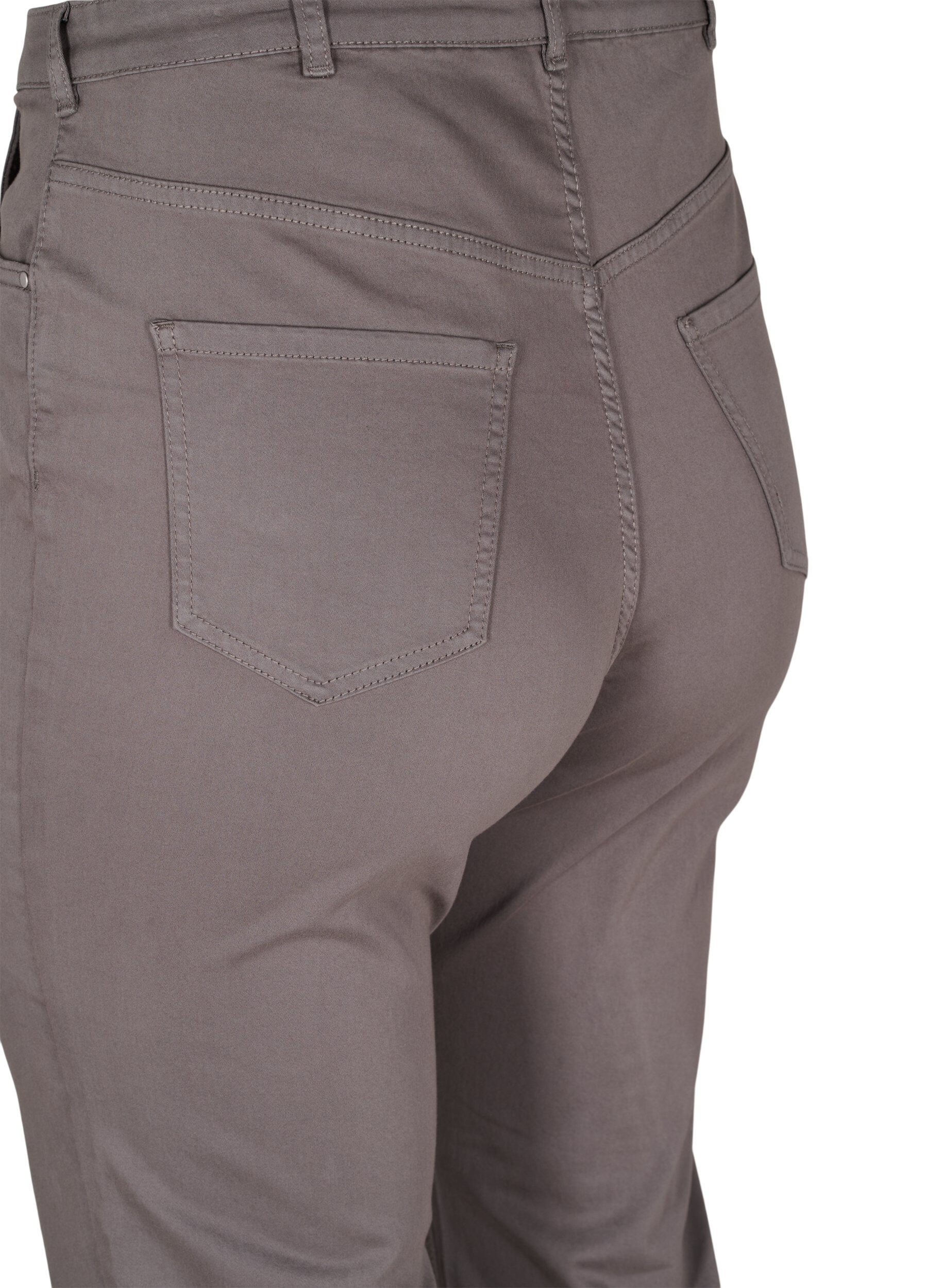 Zizzifashion Flared jeans with extra high waist, Dark Grey, Packshot image number 3