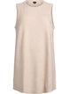 Short sleeveless knitted dress, Beige, Packshot image number 0