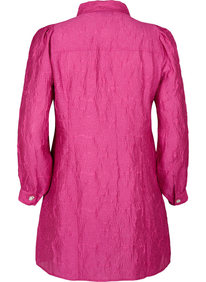 Shirt dress with texture and pearl buttons, Cactus Flower, Packshot image number 1