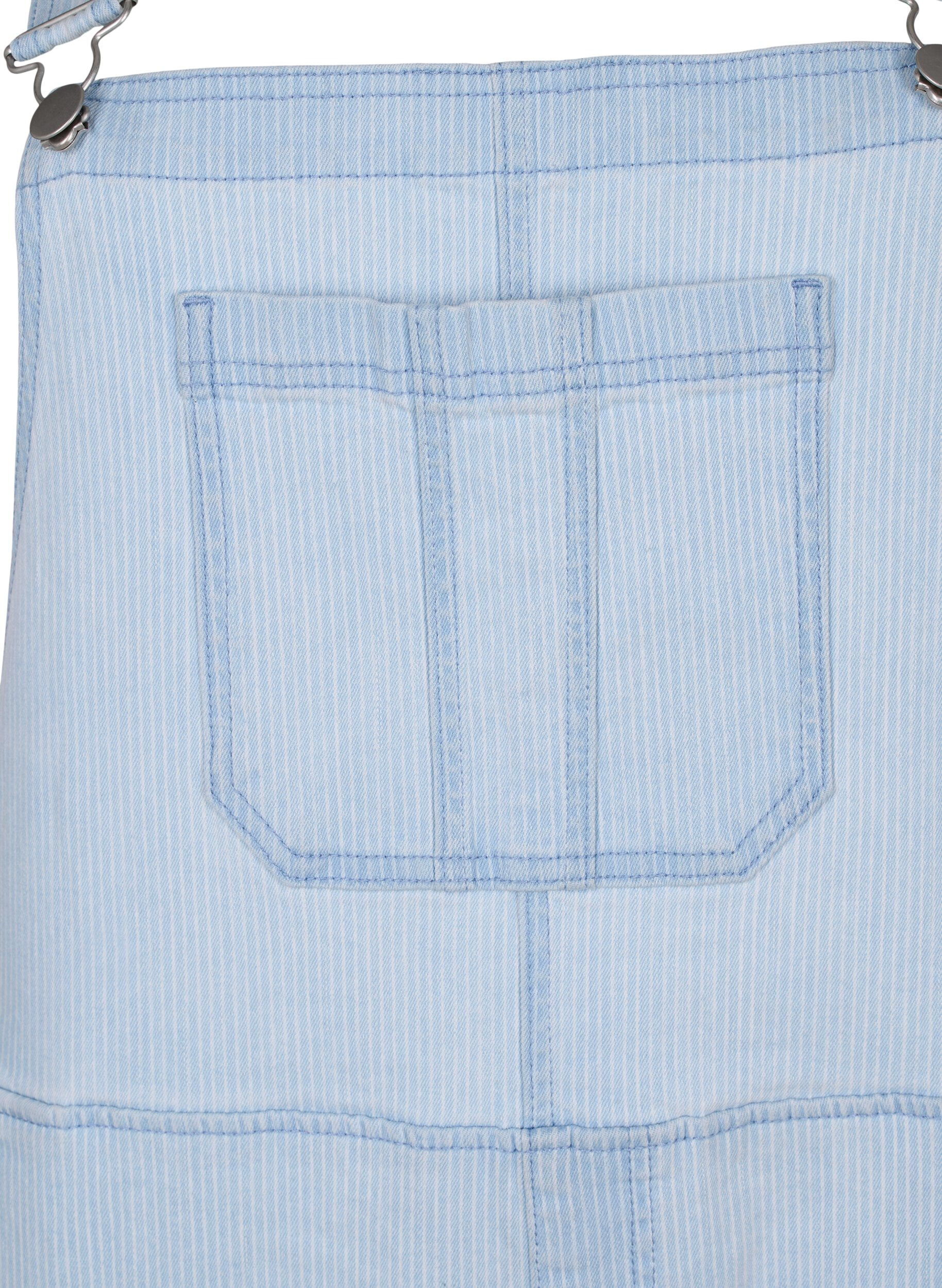 Zizzifashion Striped denim overalls, Light Blue, Packshot image number 2