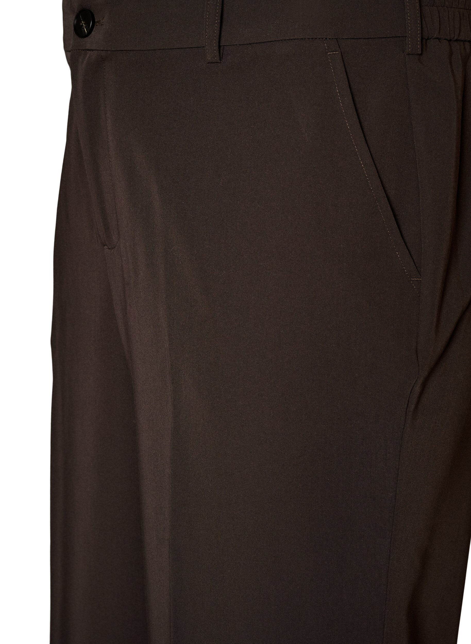 ZizzifashionHigh-waisted tailored trousers with pressed creases, Brown, Packshot image number 2