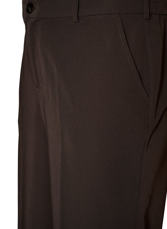 High-waisted tailored trousers with pressed creases, Brown, Packshot image number 2