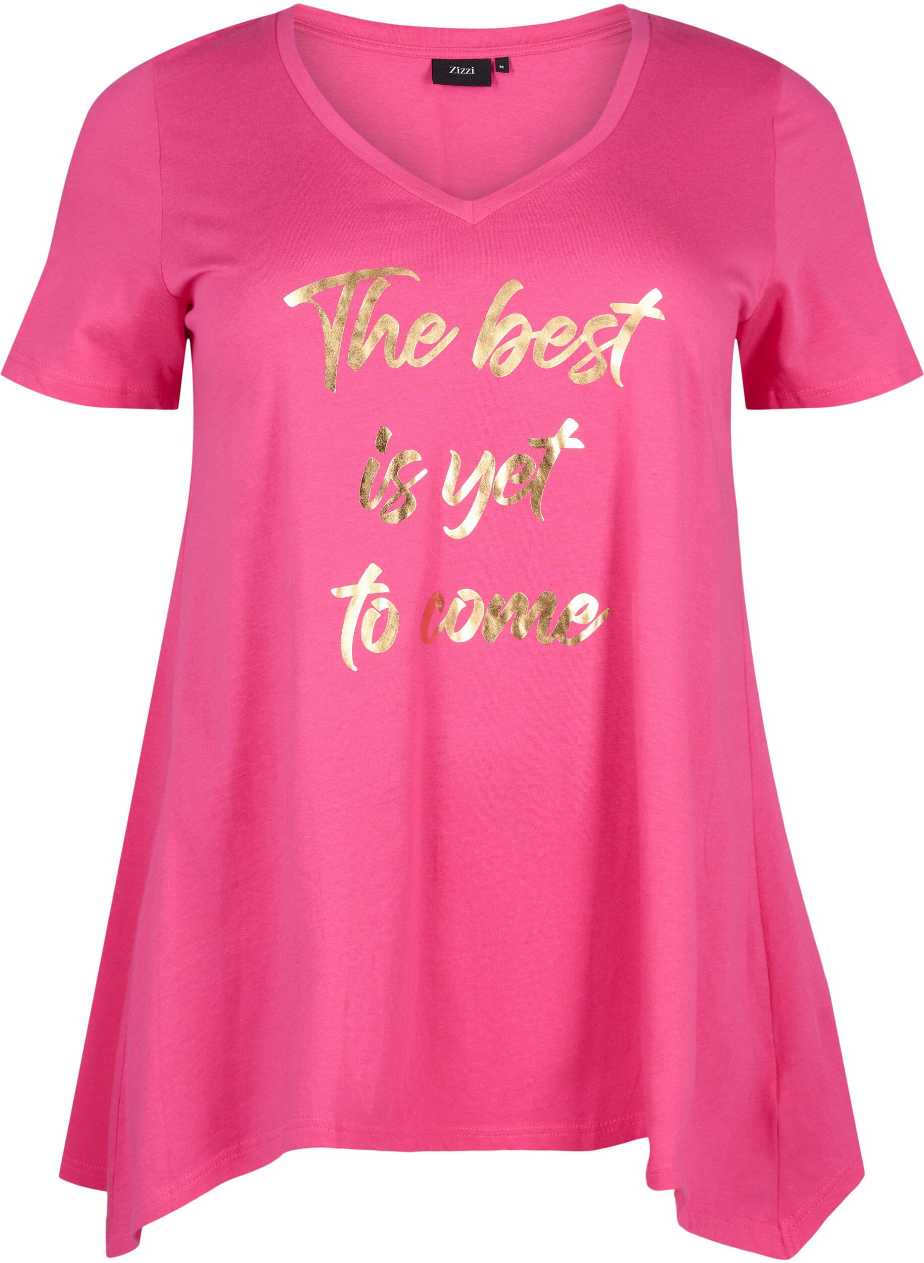 Zizzifashion Cotton t-shirt with short sleeves, Raspberry S. Best, Packshot image number 0