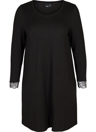 Long-sleeved dress, Black , Packshot image number 0