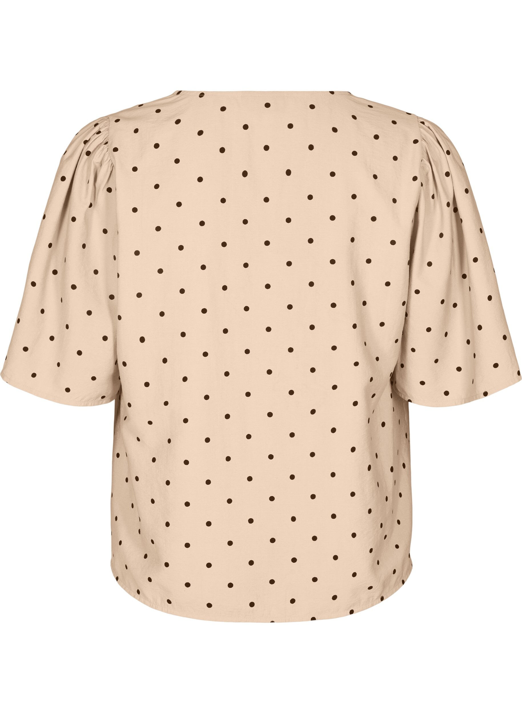Zizzifashion Blouse with loose sleeves and a v-neck, Beige, Packshot image number 1