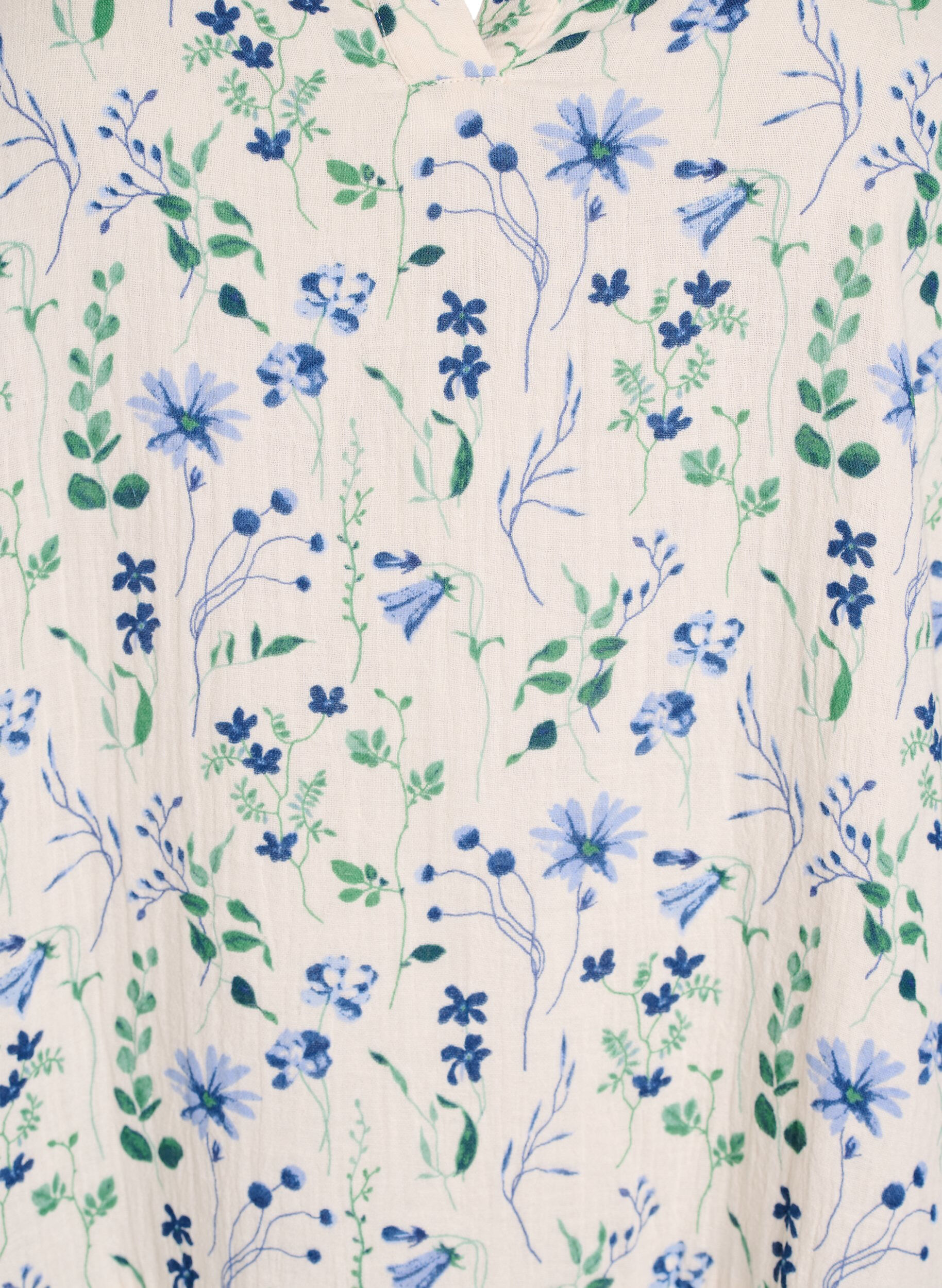 Zizzifashion Short A-line dress in cotton muslin, Beige, Packshot image number 2