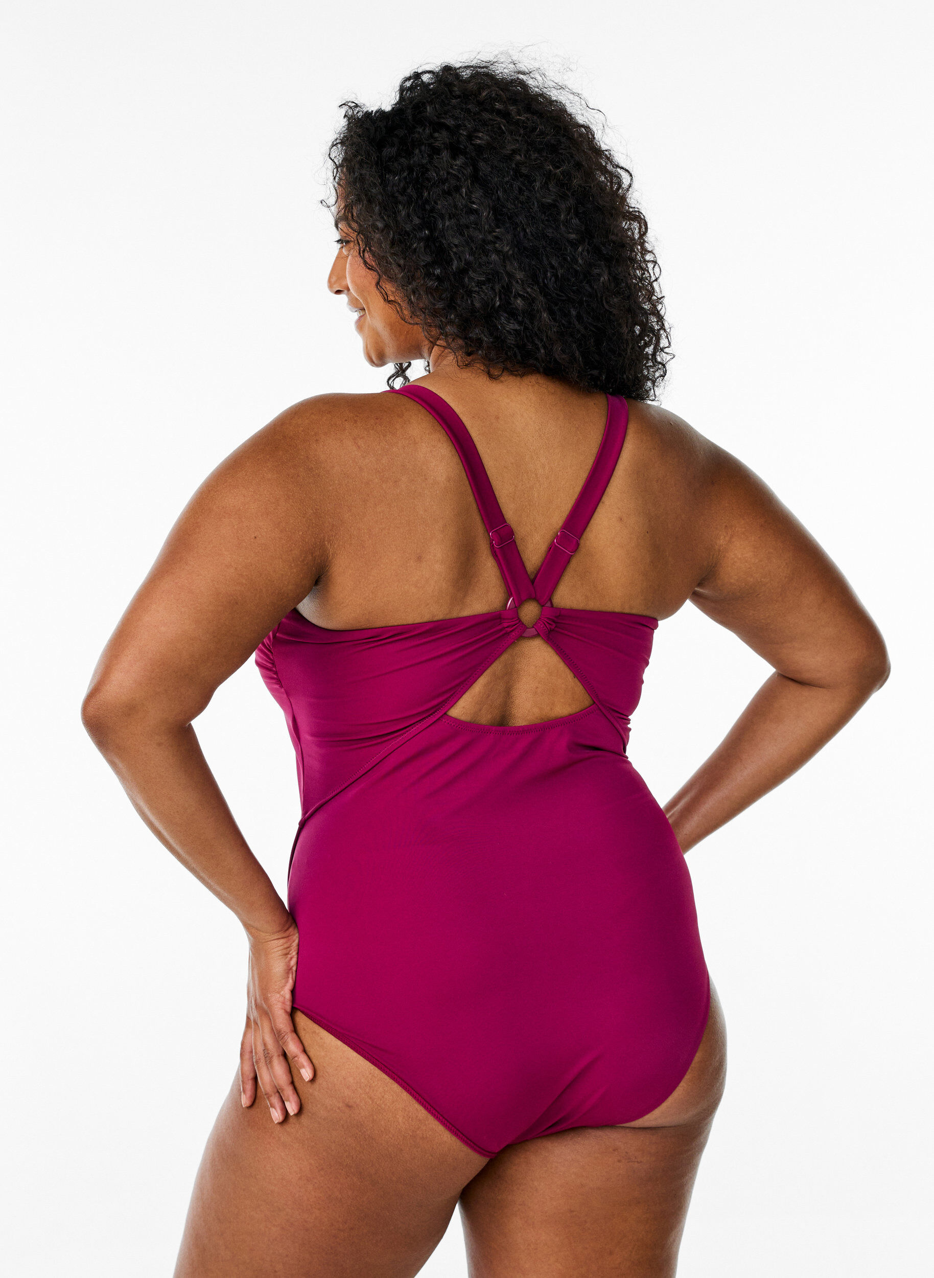Zizzifashion Swimsuit with back detail, Red, Model image number 1