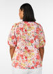 Floral blouse with eyelet embroidery and V-neck, Rose, Model image number 2
