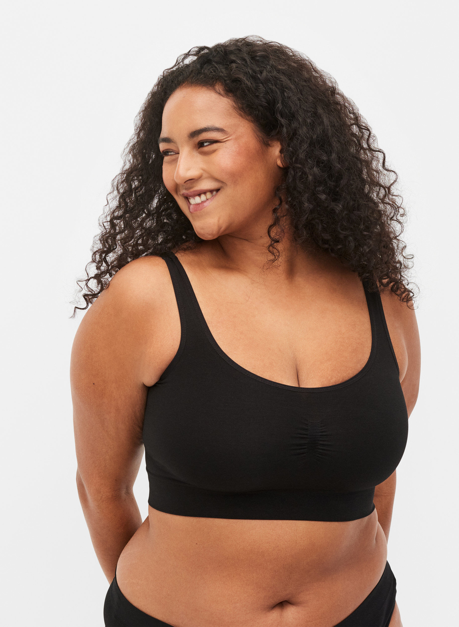 Soft non-padded bra, Black, Model