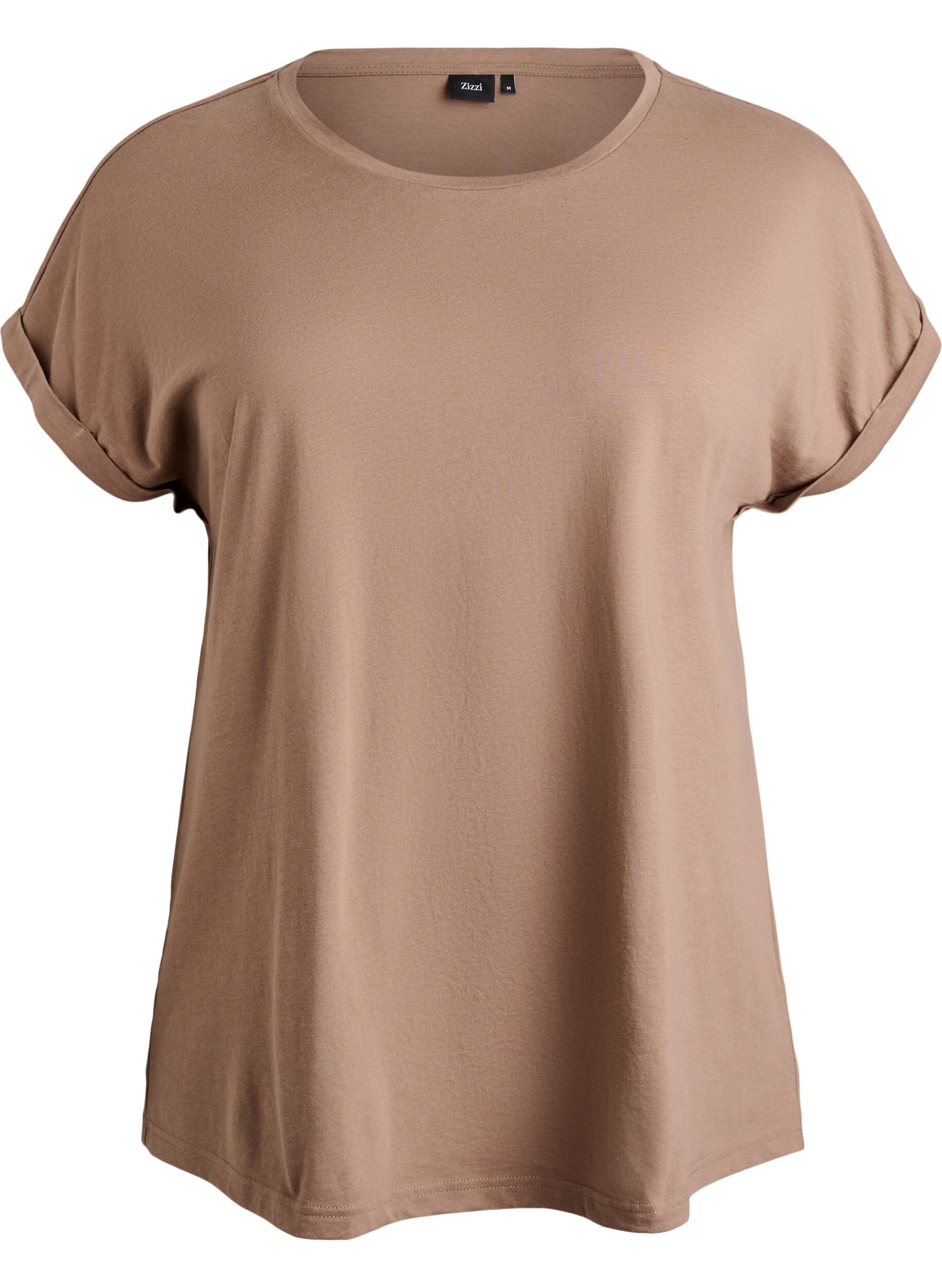 Zizzifashion Short-sleeved cotton blend t-shirt, Brown, Packshot image number 0