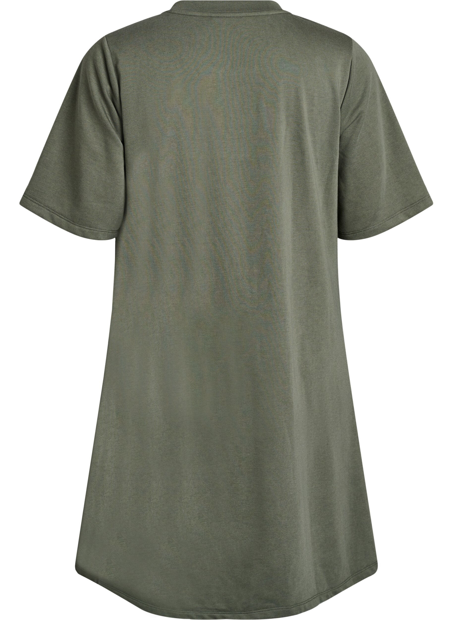 Zizzifashion Knee-length jersey dress with pockets and A-line shape, Green, Packshot image number 1