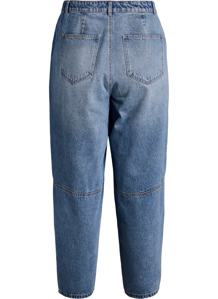 High-waisted barrel jeans, Blue, Packshot image number 1